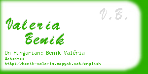 valeria benik business card